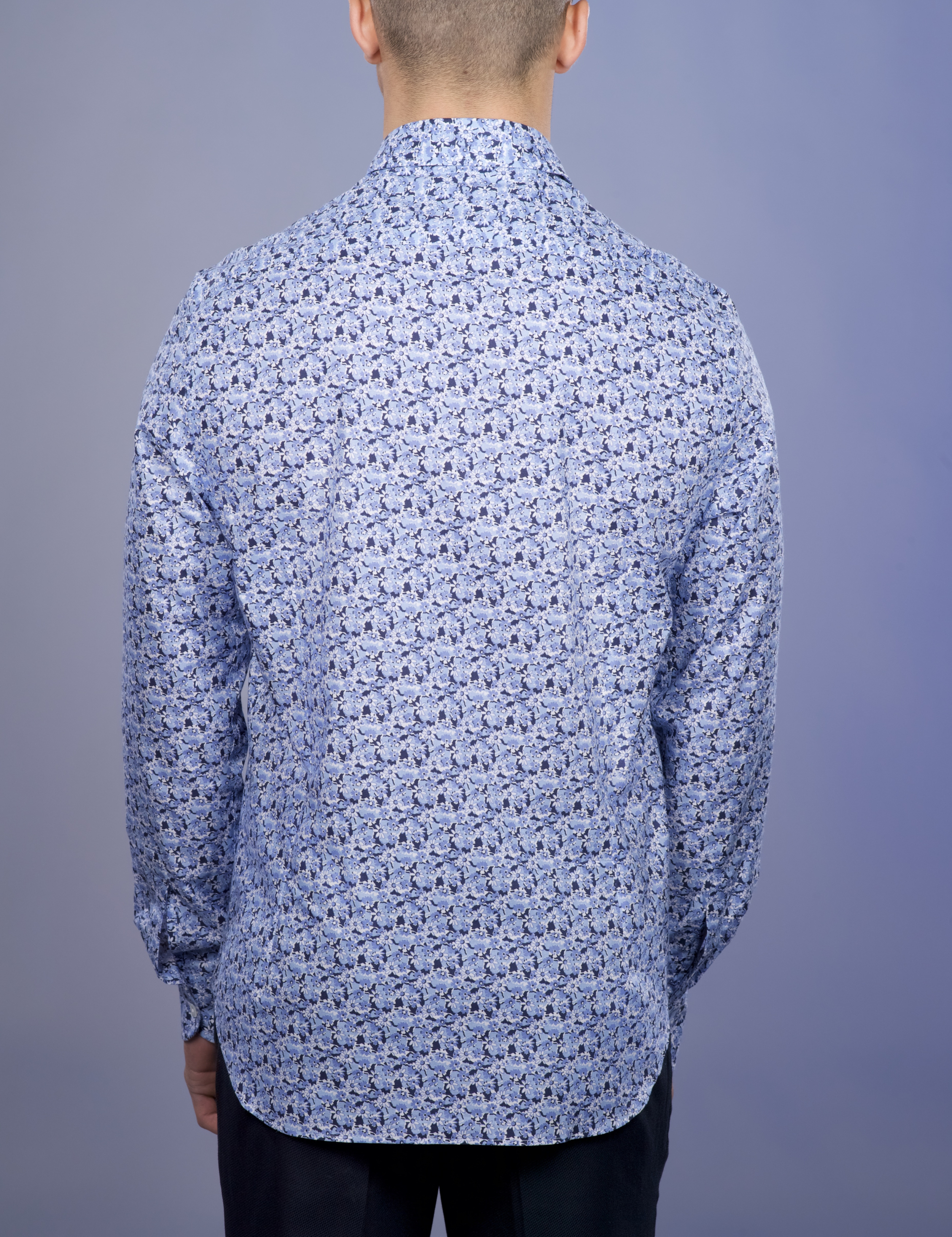 Chemise Fleurs Bleues