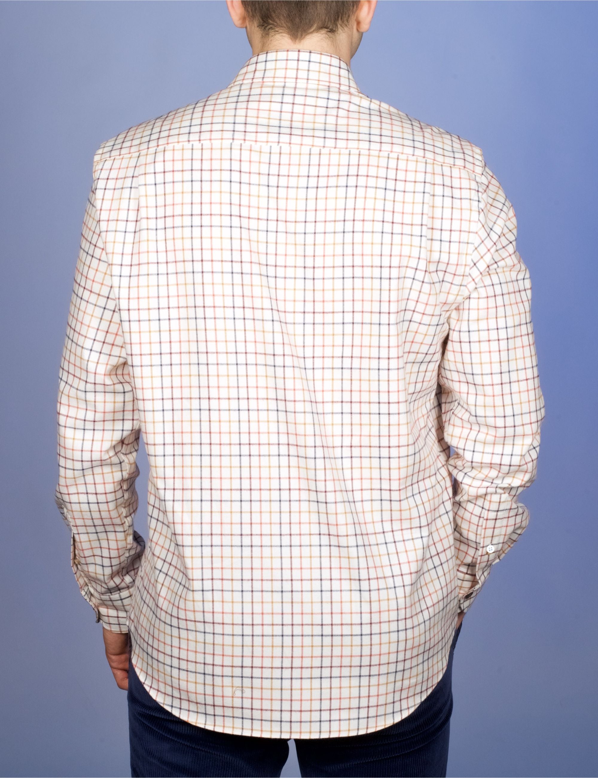 Lightweight Plaid Flannel Shirt - Button-Down Collar