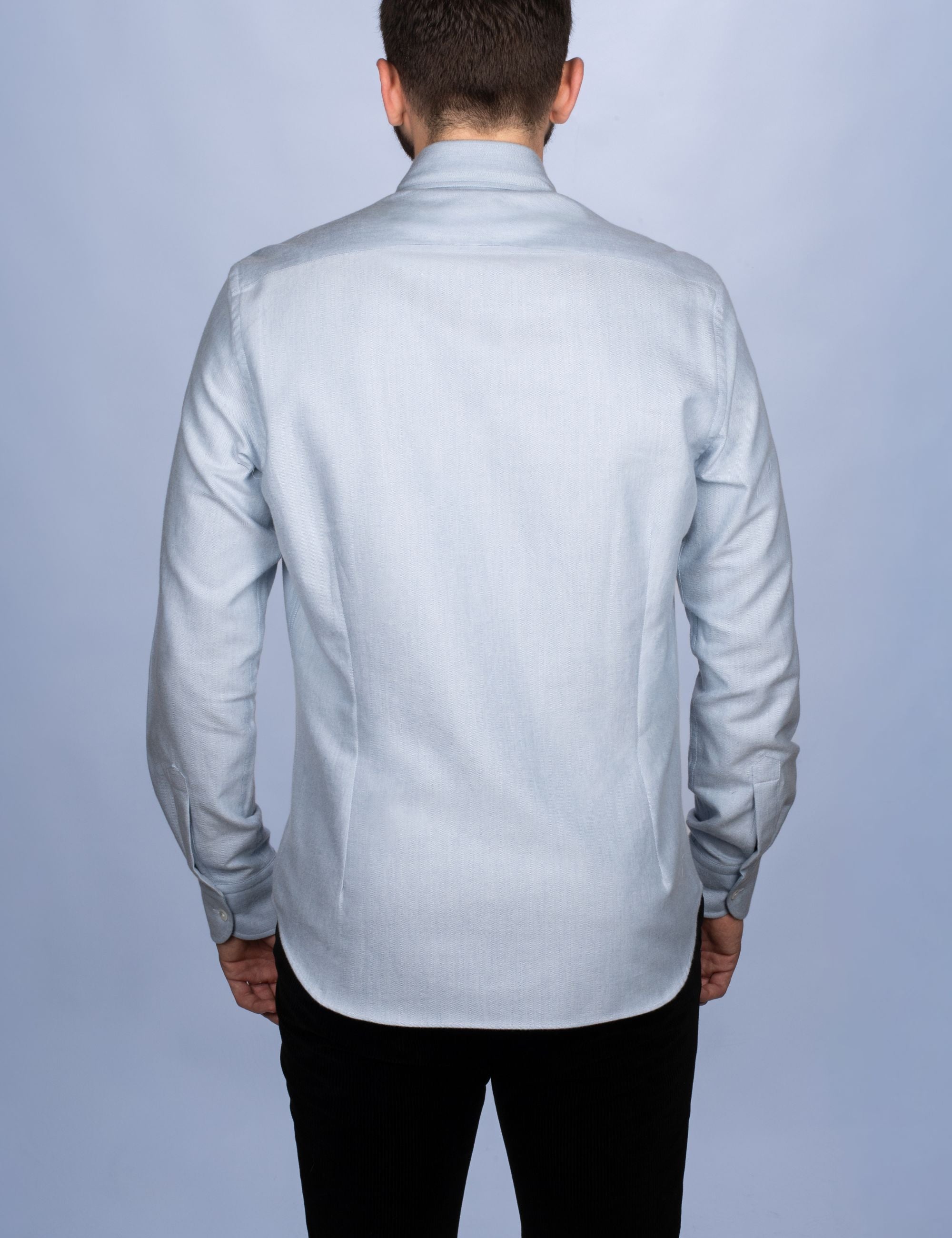 Chemise Alpine - Flanelle Bleu Glacier - Col Boutonné & Poches à Soufflets