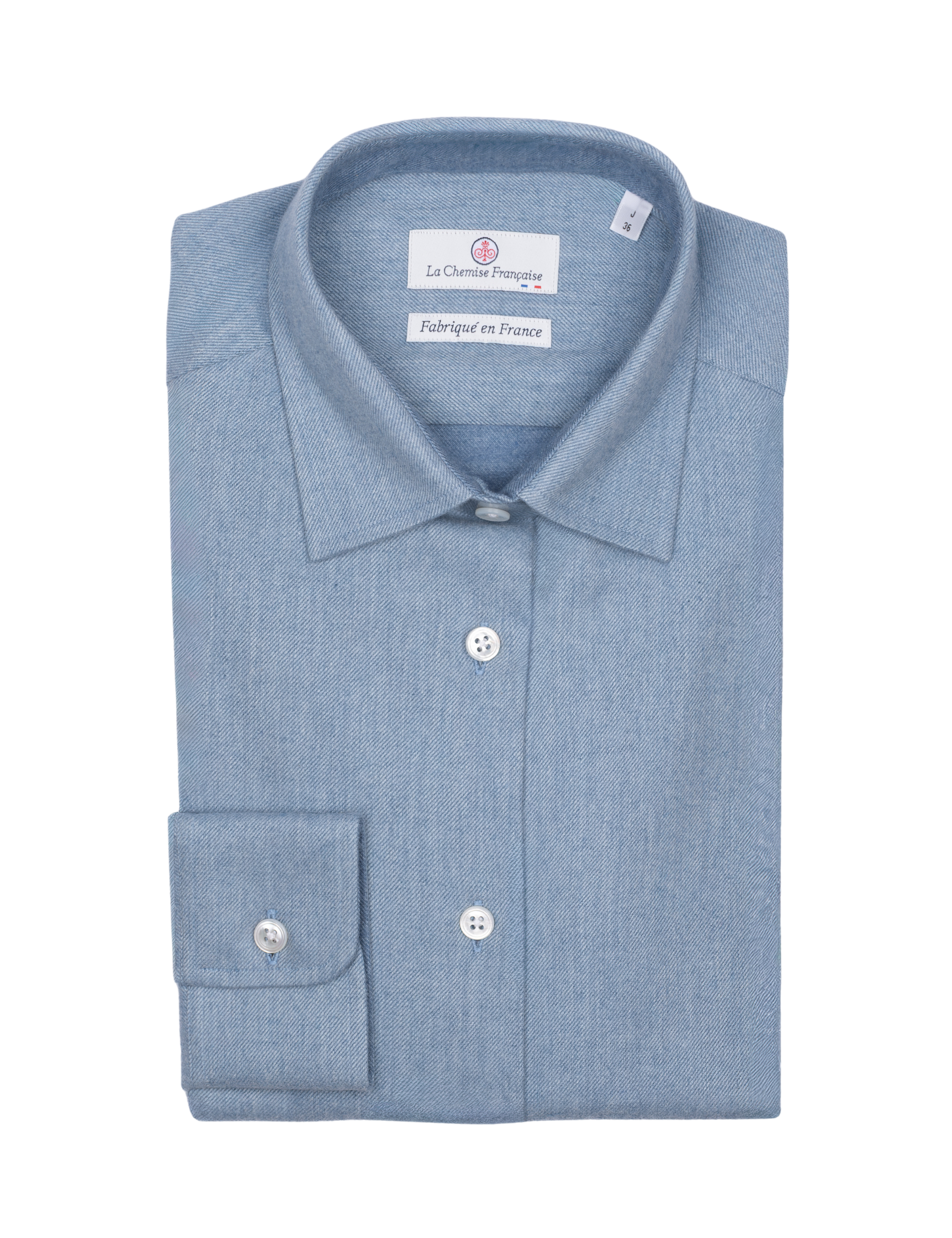 Chemisier Flanelle Chaude Bleu Glacier