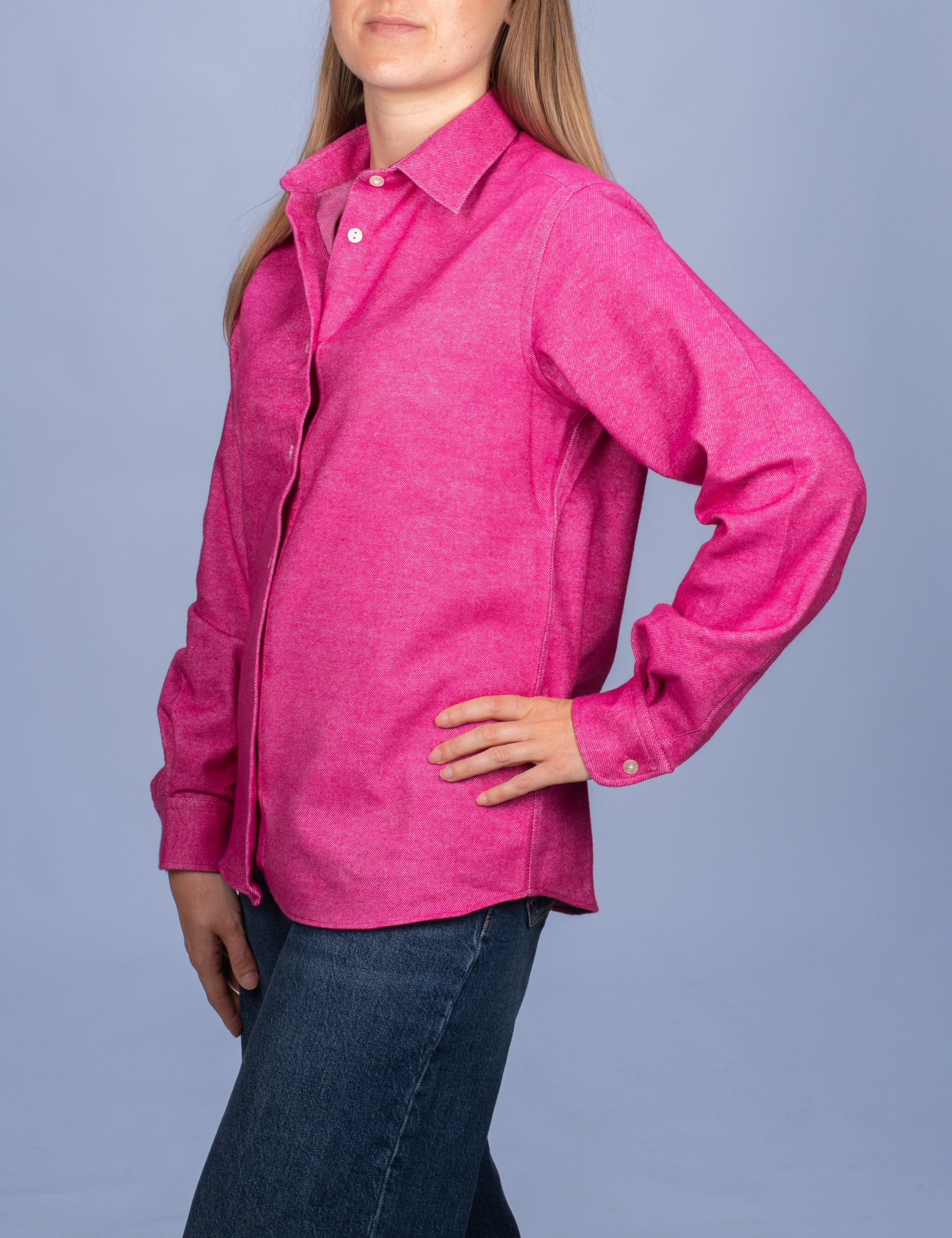Chemisier Flanelle Chaude Fuchsia