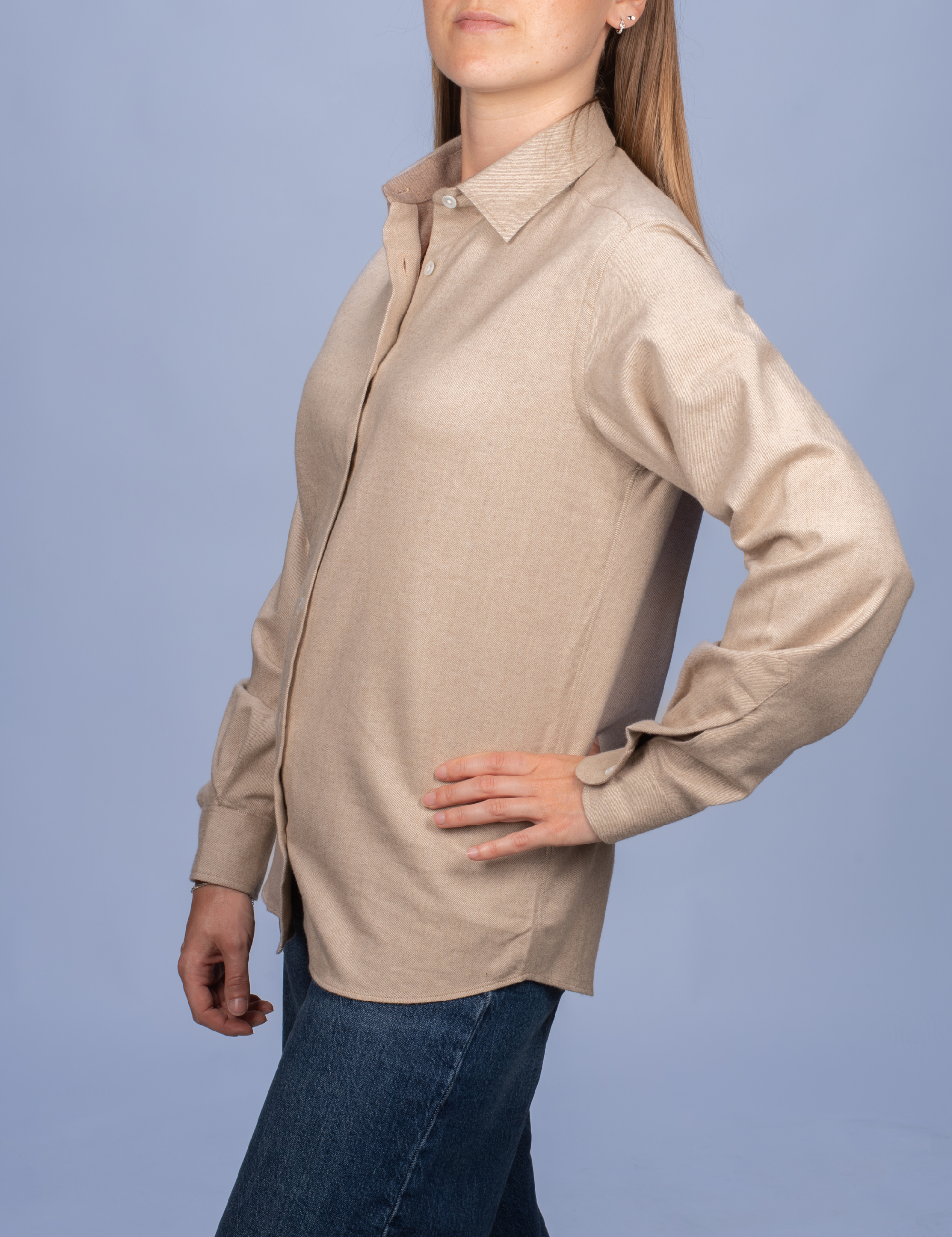 Chemisier Flanelle Chaude Sable