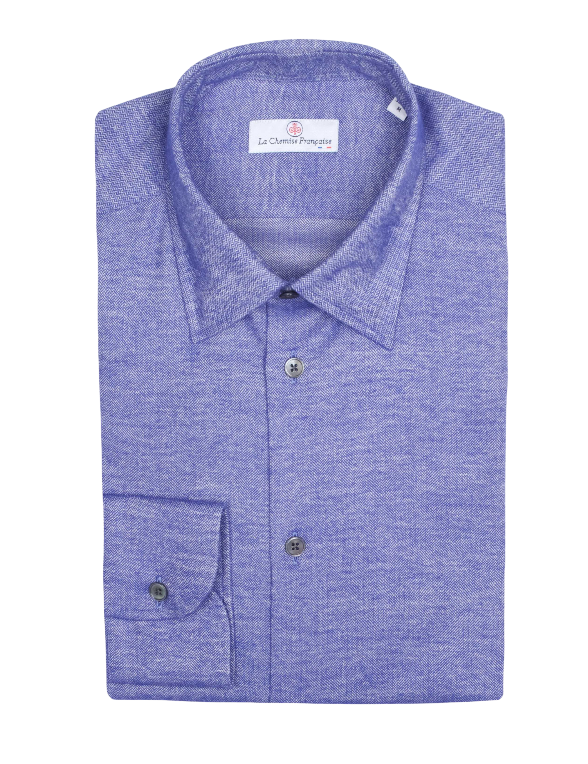 Chemise Flanelle Chevrons Violette - Col Souple