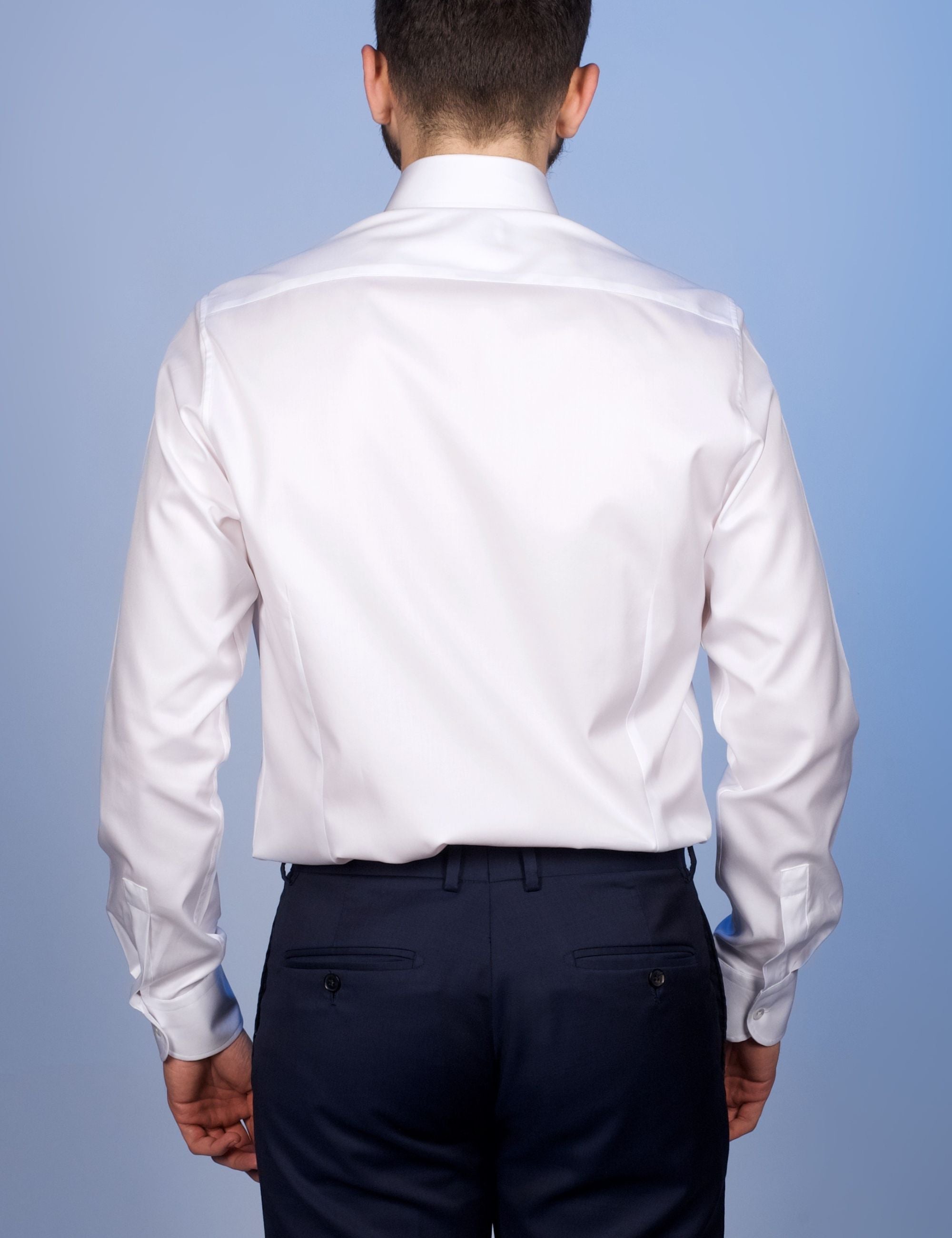 Chemise Blanche Twill Fin "Elysée" - Col Français