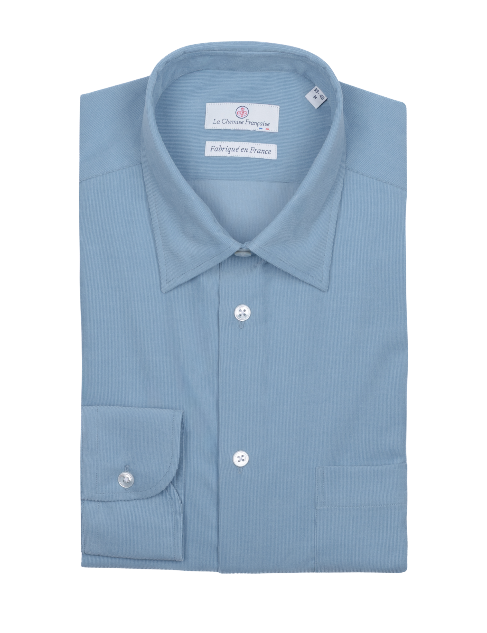 Chemise Velours Milleraies Bleu Argile