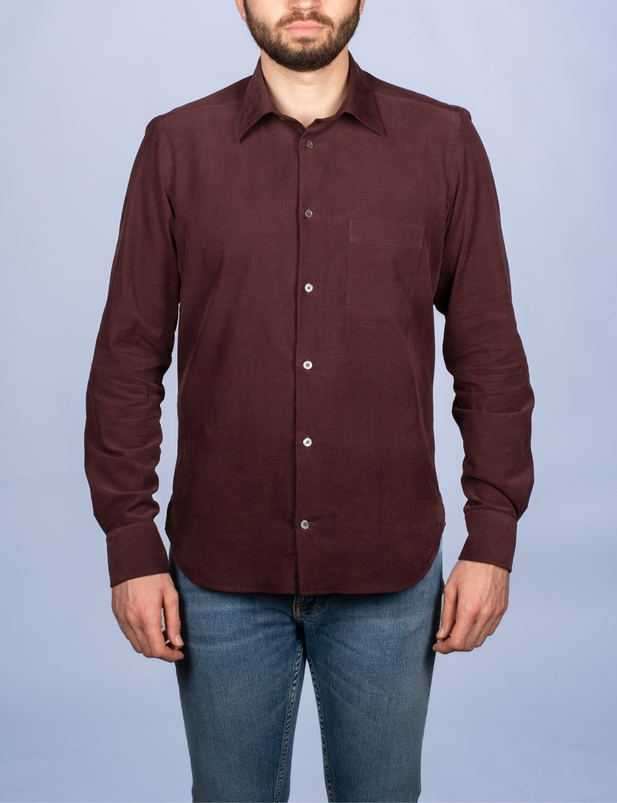 Chemise Velours Milleraies Prune