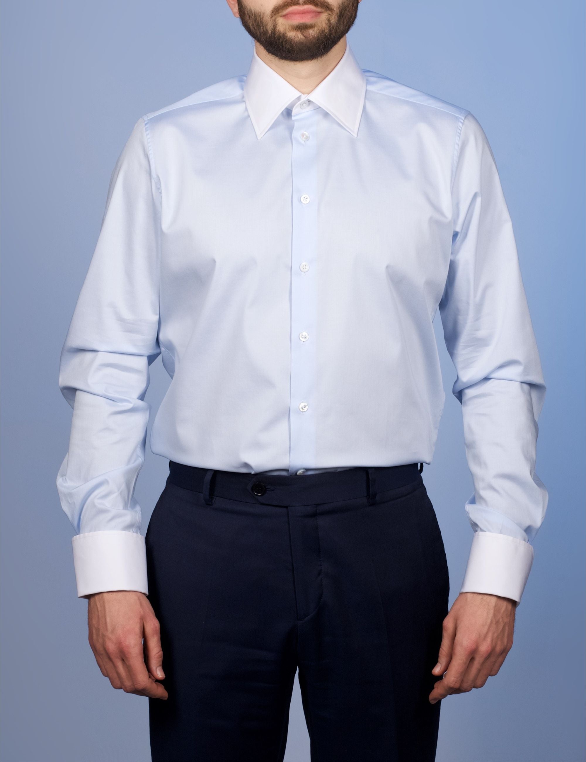 Chemise Virtuose Bleu Ciel/Blanche