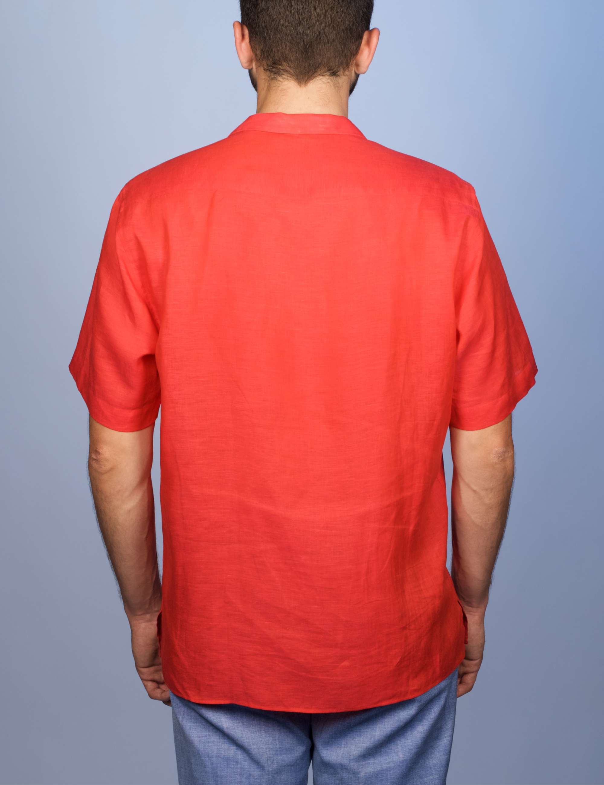 Chemise Havane Rouge - Col Cubain