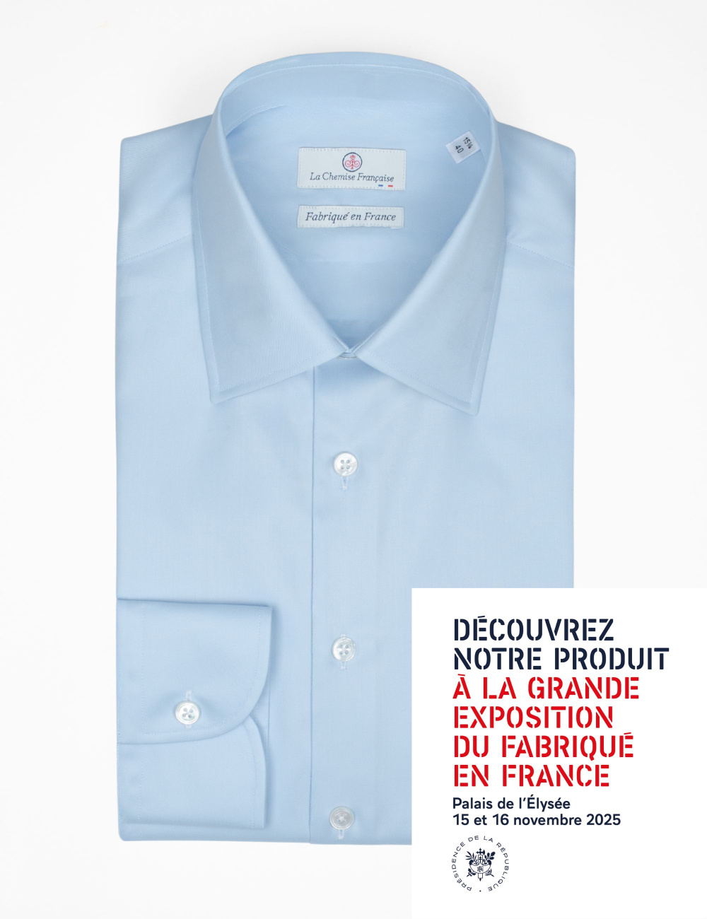 Chemise Bleu Ciel Twill Fin...