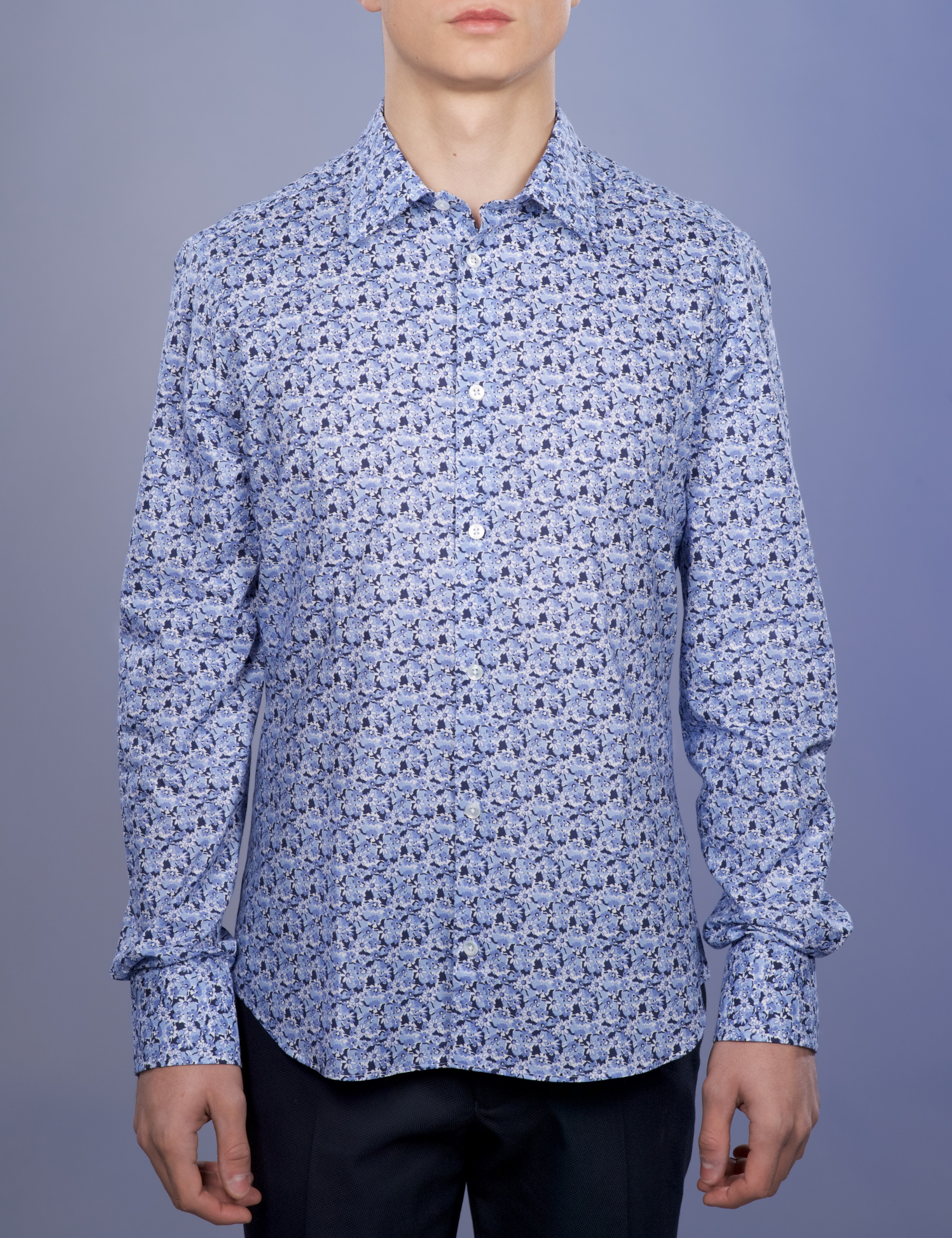 Chemise Fleurs Bleues