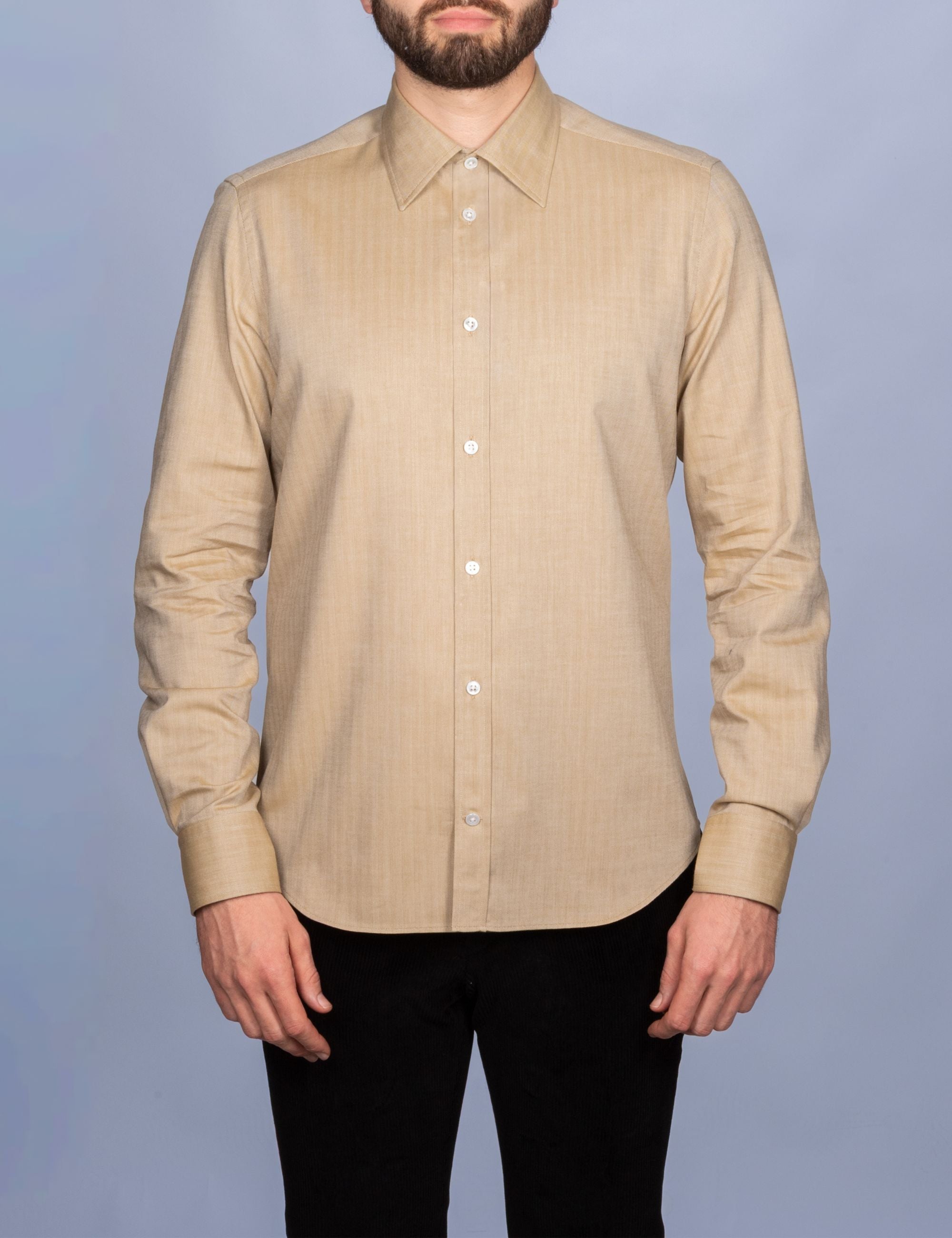 Golden Herringbone Shirt - Soft Collar