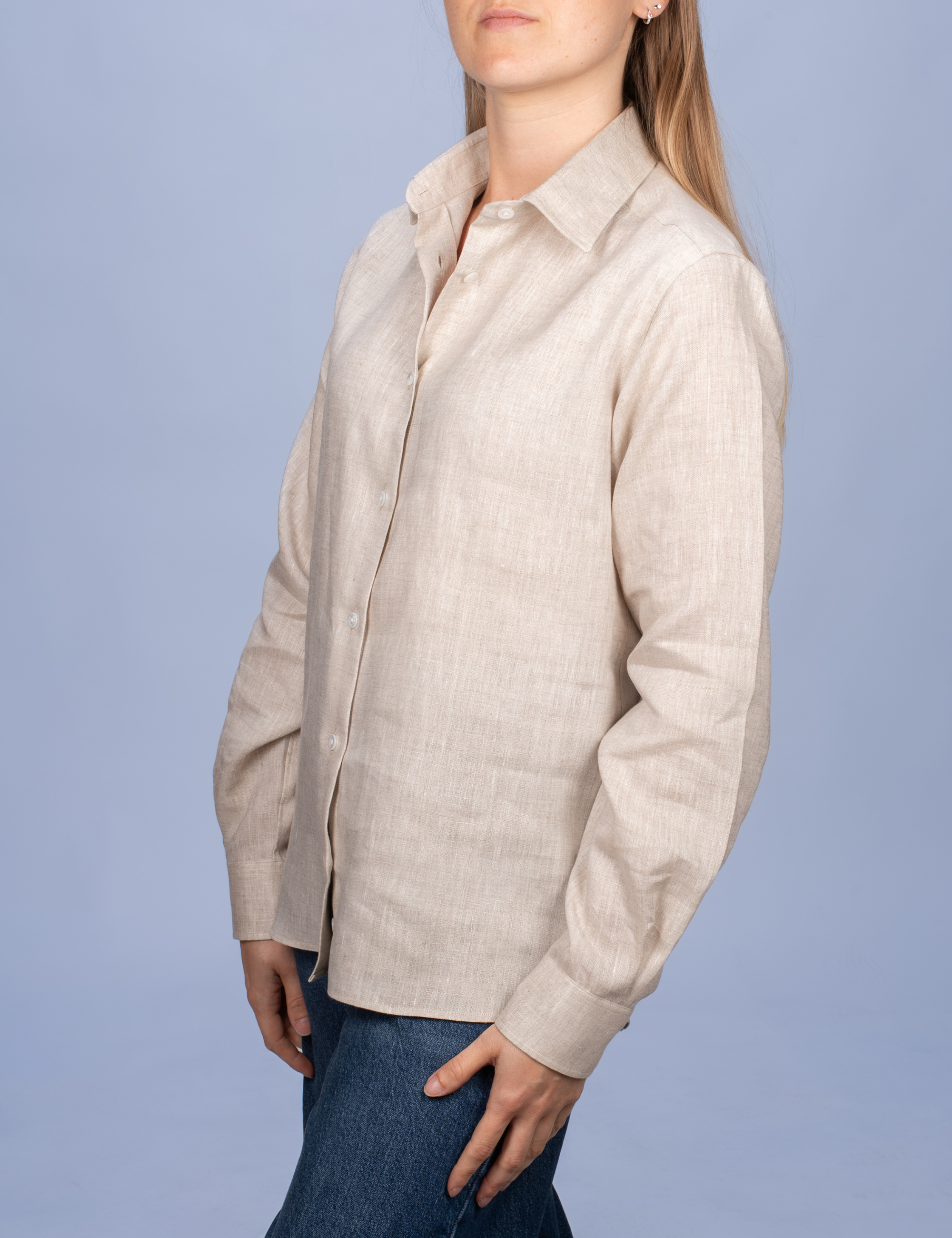 White Linen Shirt from Normandy - Soft Collar