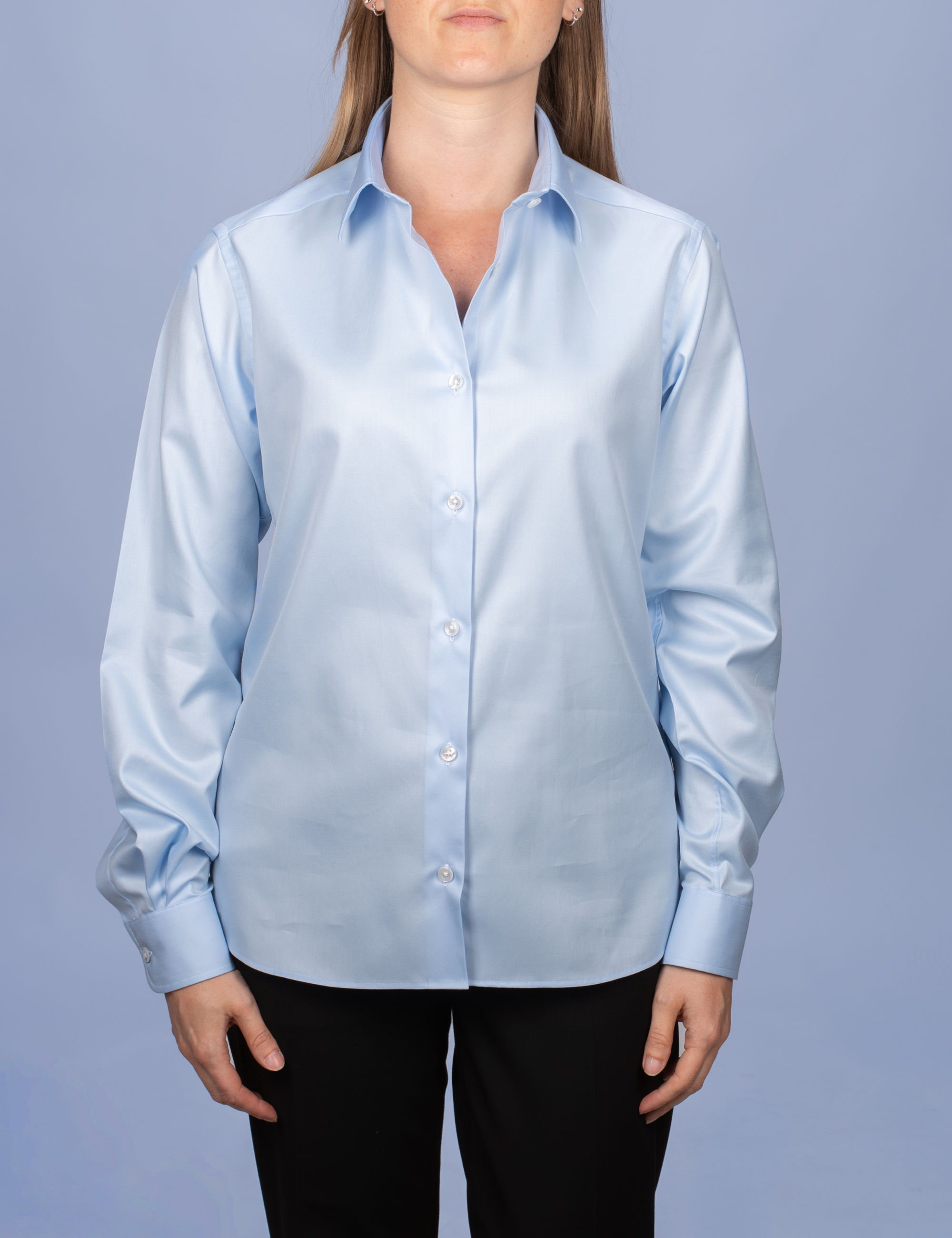 Chemisier Twill Fin Bleu Ciel