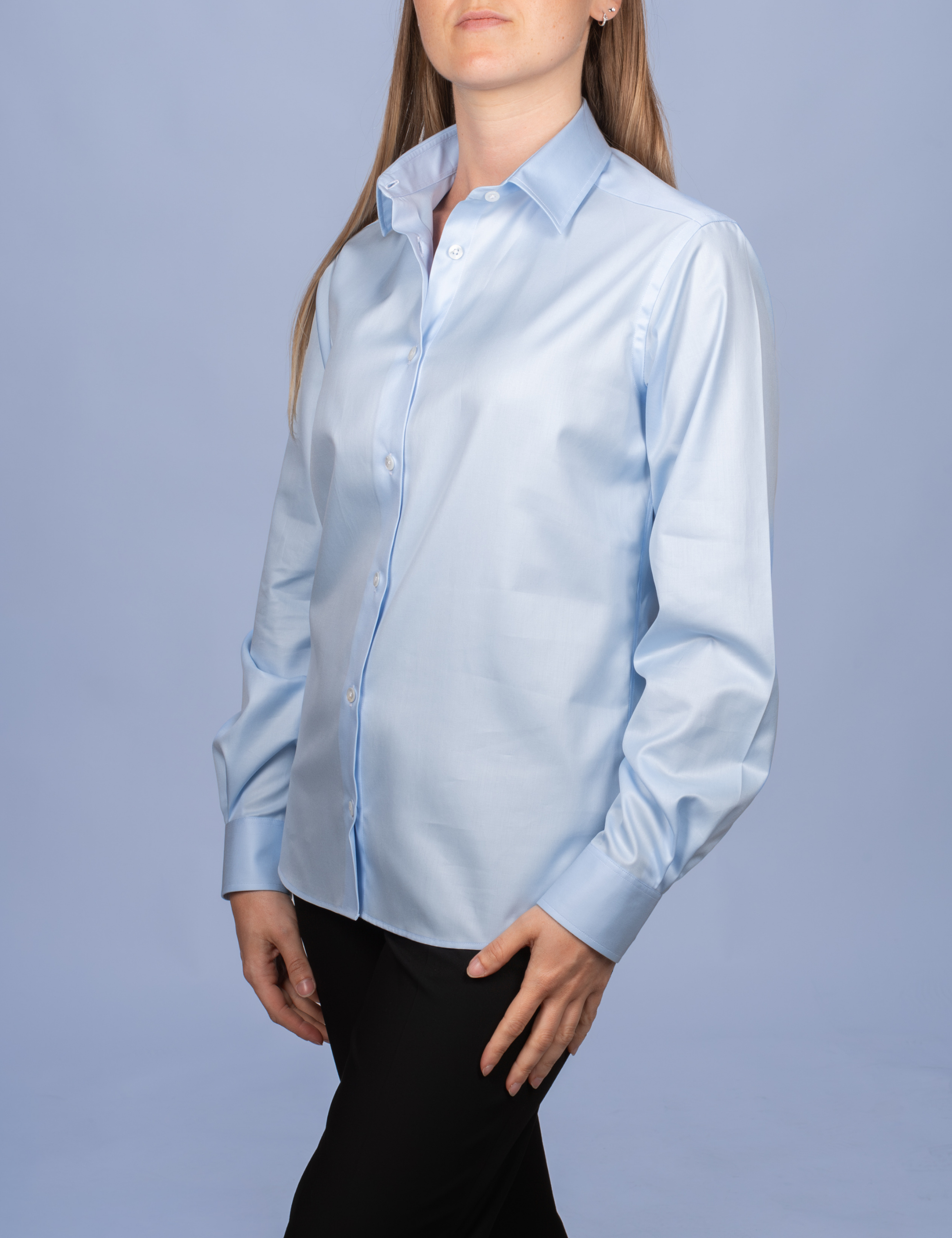 Chemisier Twill Fin Bleu Ciel