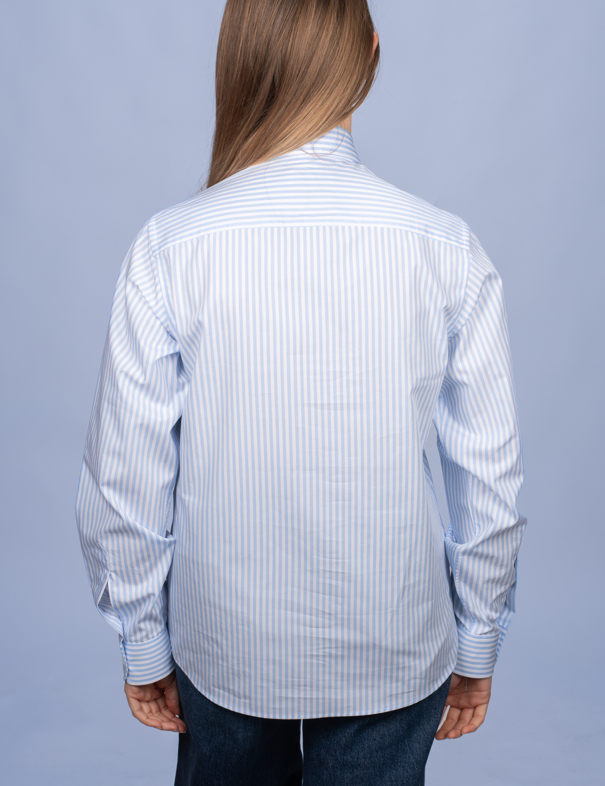 White Poplin Double Twisted Yarn Shirt - Fitted Cut