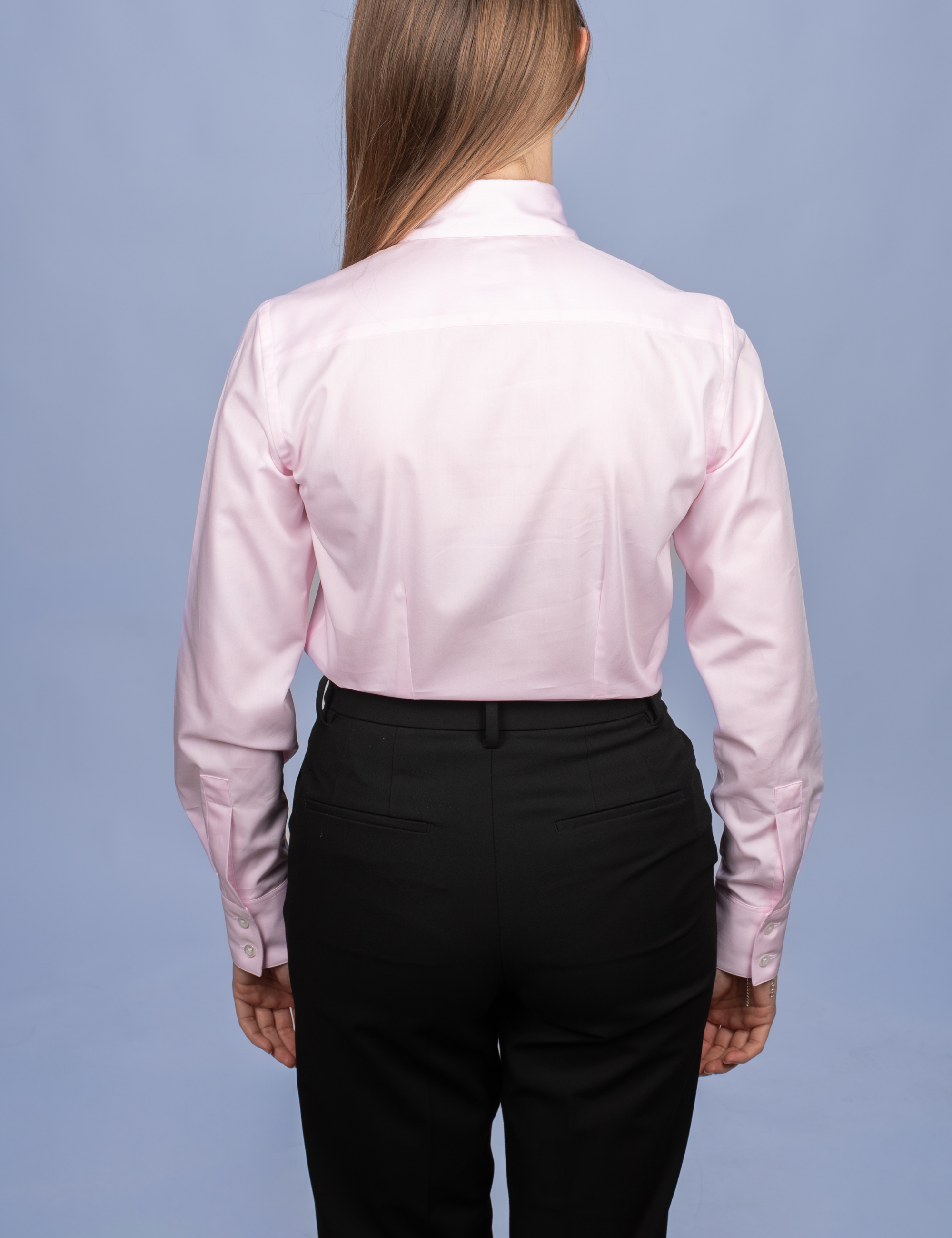 White Poplin Double Twisted Yarn Shirt - Fitted Cut
