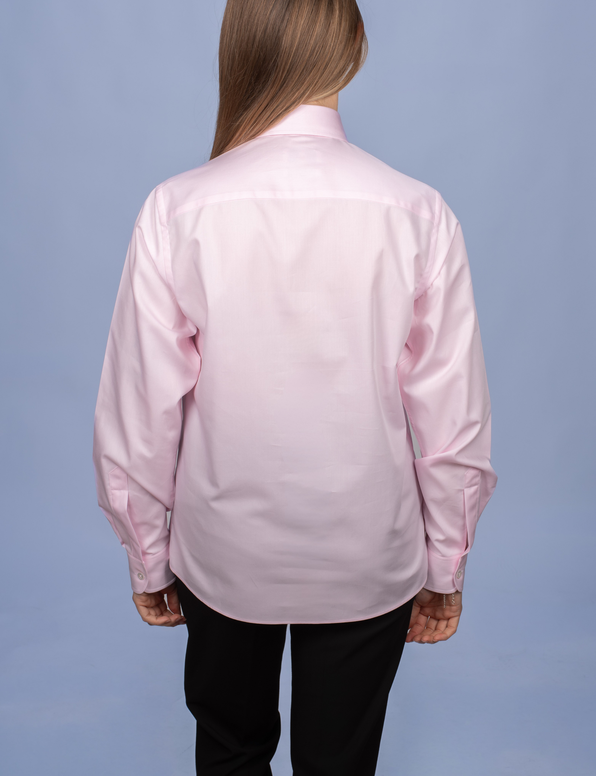 White Poplin Double Twisted Yarn Shirt - Fitted Cut