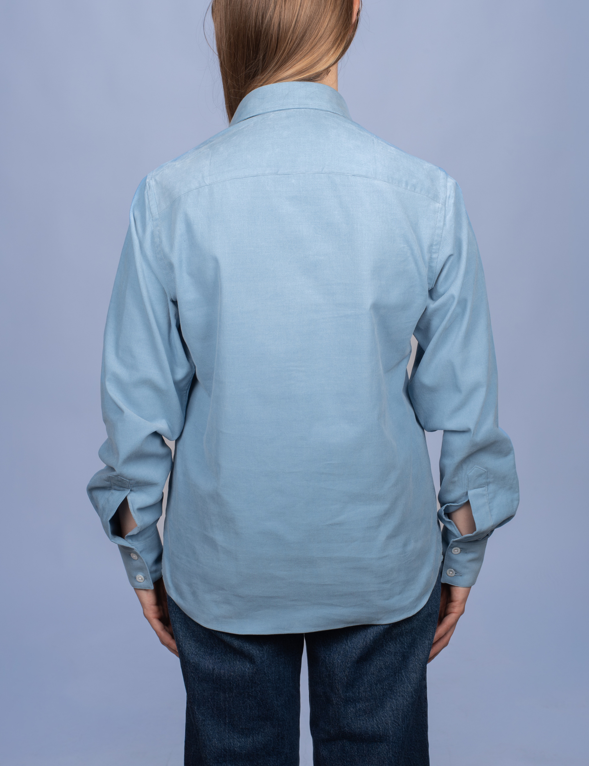 Chemisier Velours Milleraies Bleu Argile