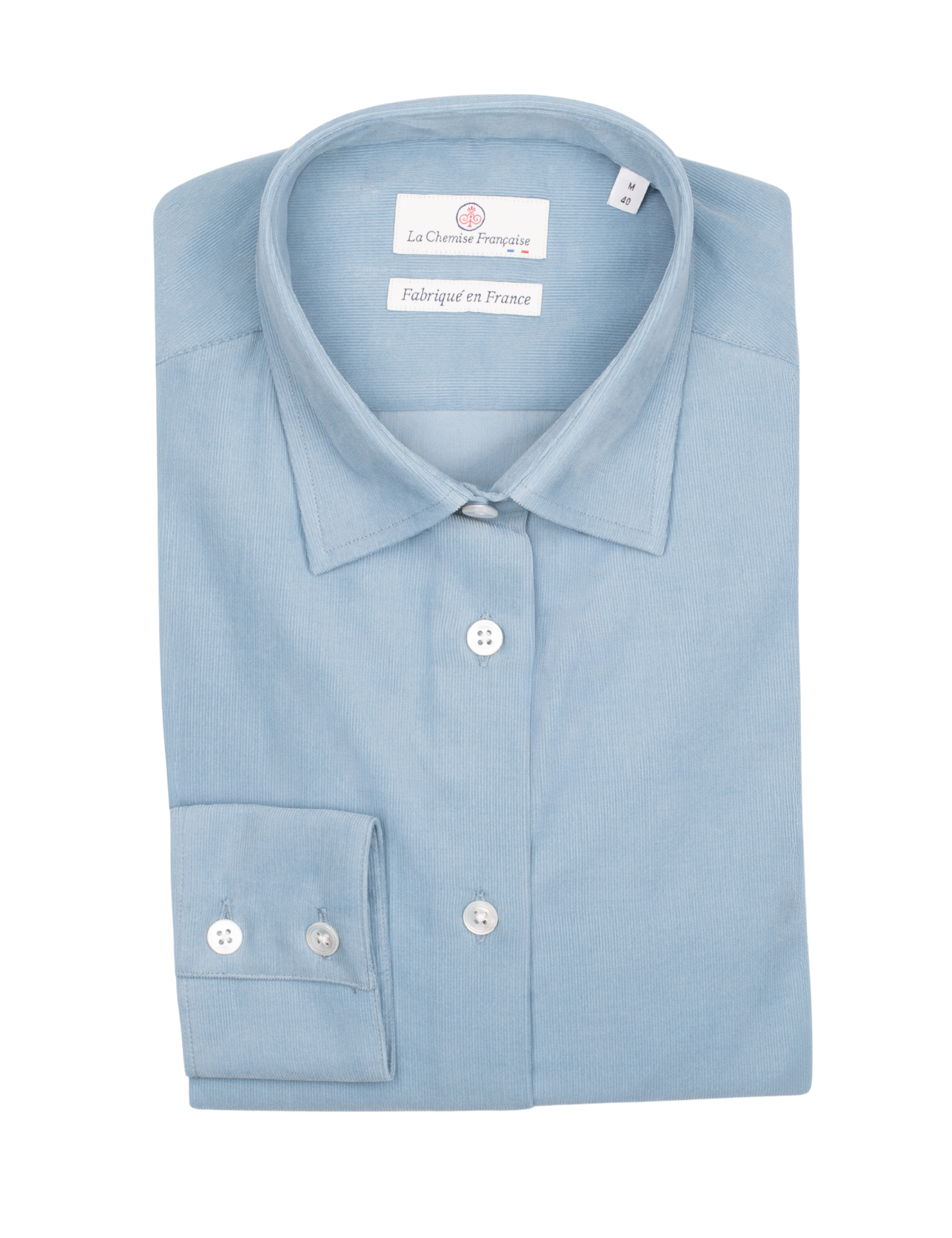 Chemisier Velours Milleraies Bleu Argile