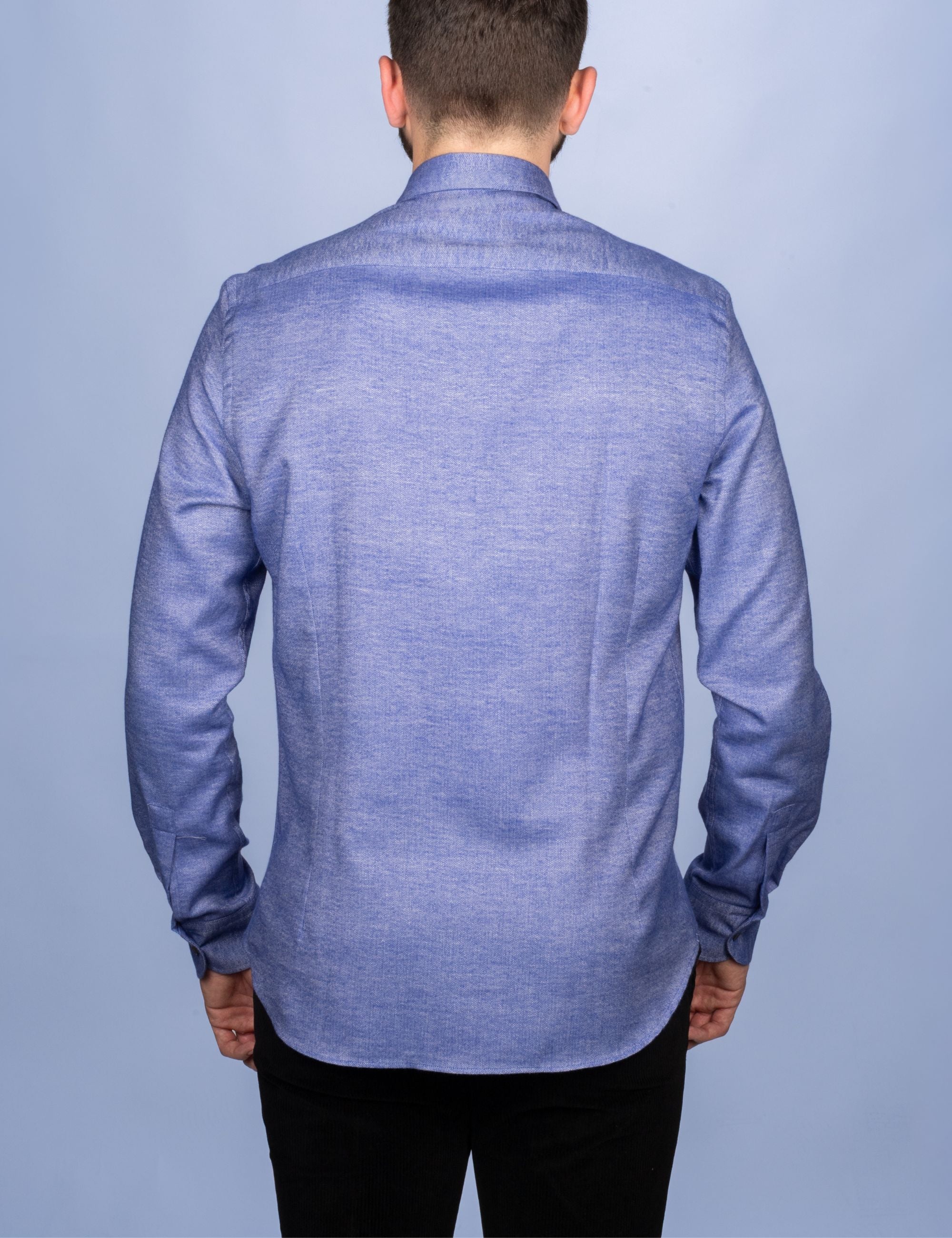 Chemise Flanelle Chevrons Violette - Col Souple