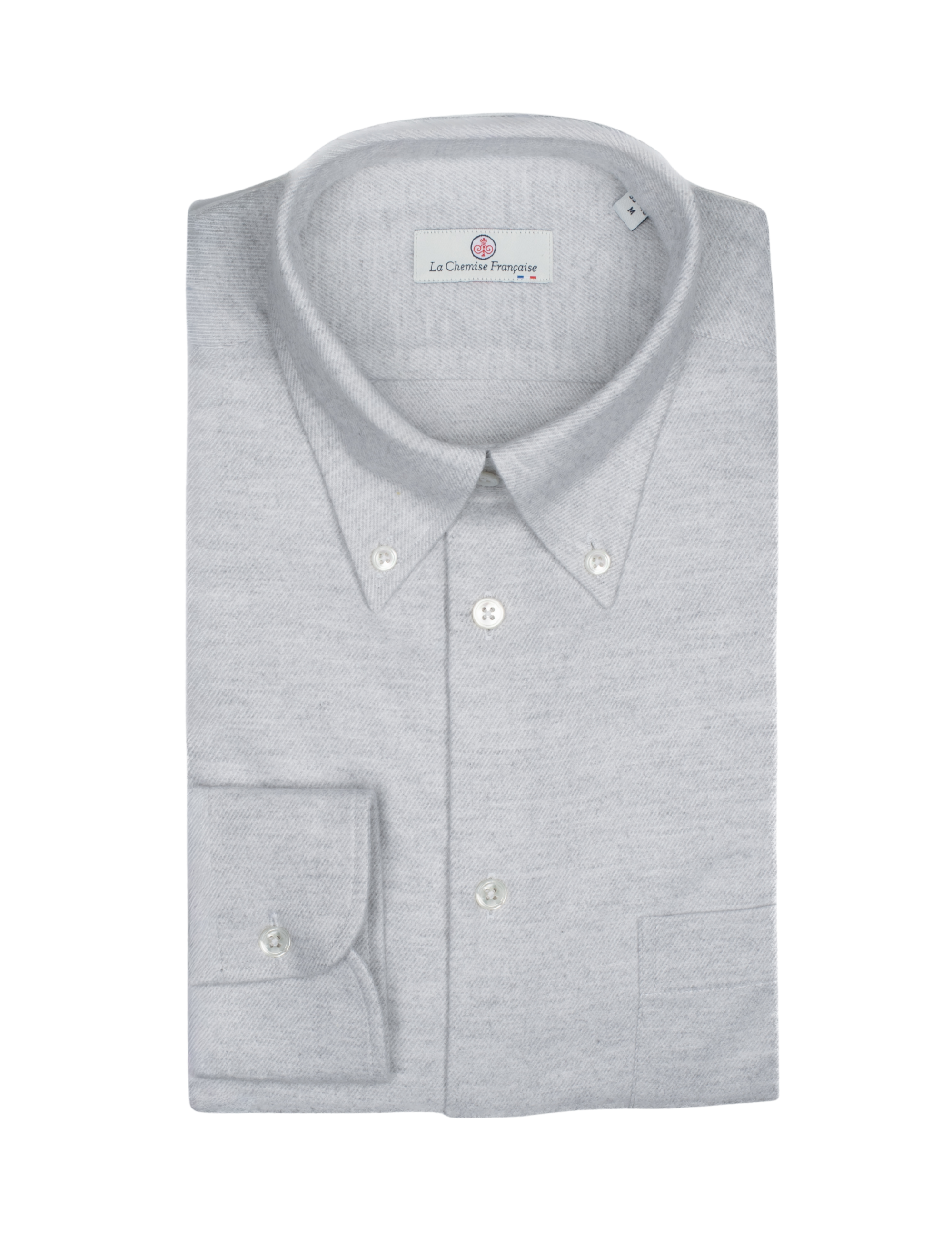 Chemise Flanelle Chaude Grise - Col Boutonné
