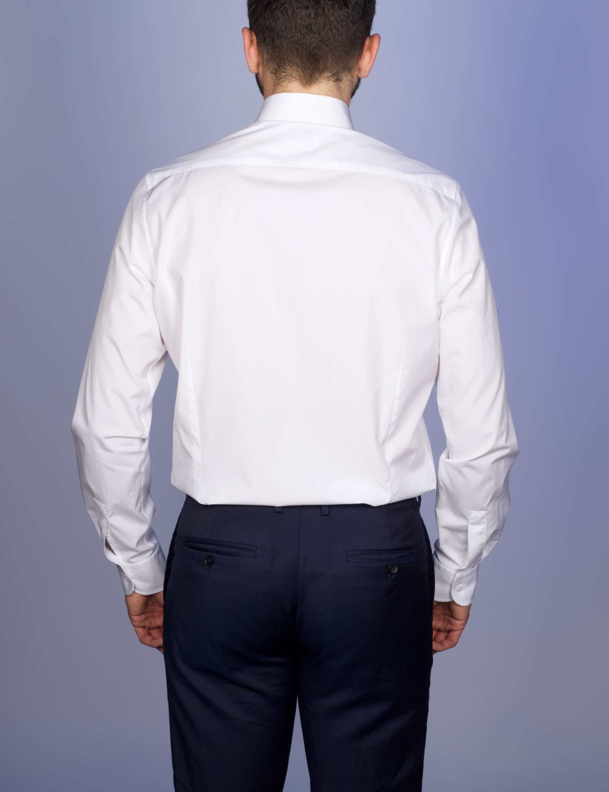 White Double-Ply Poplin Shirt - French Collar