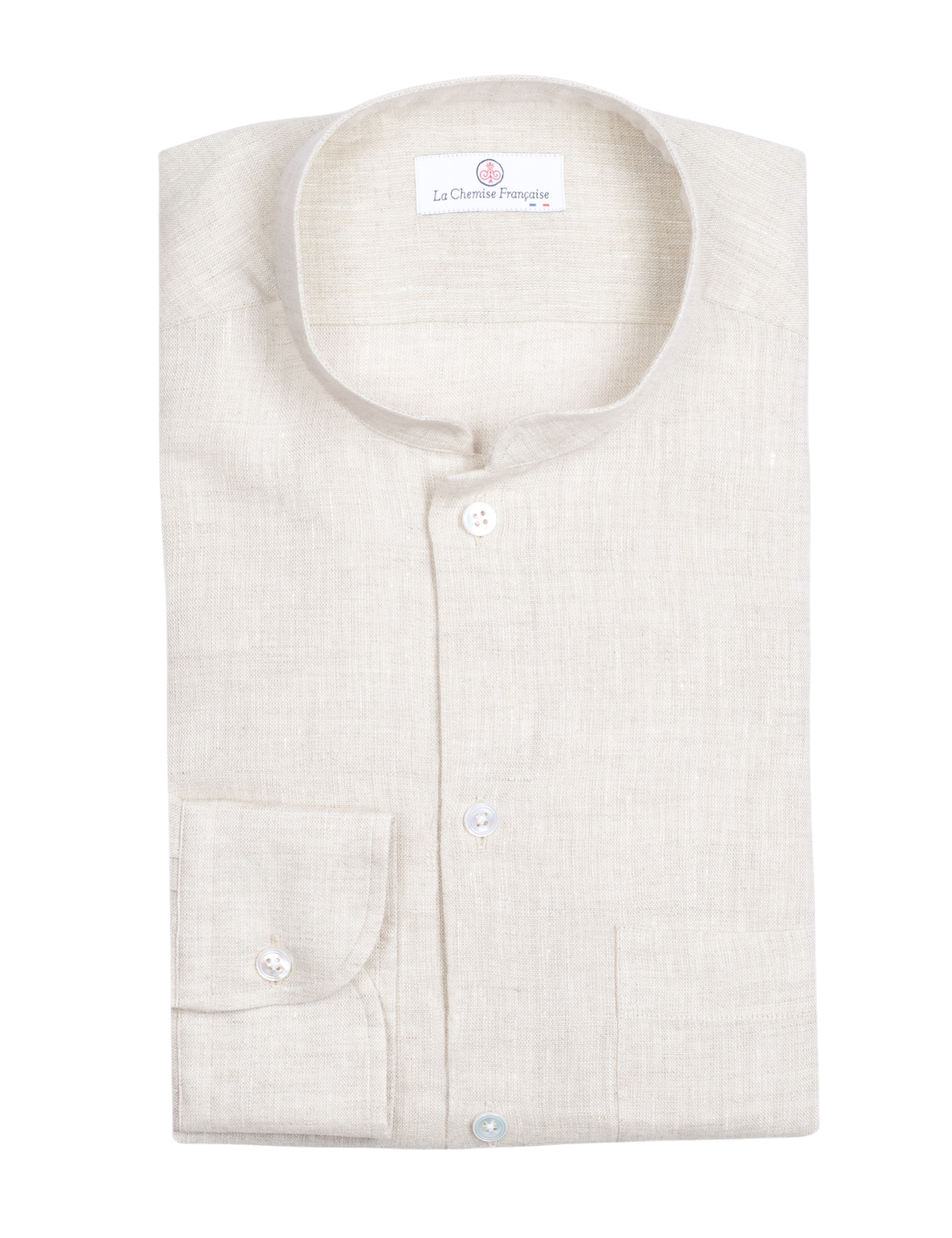 Chemise Lin Normand Sable - Col Mao