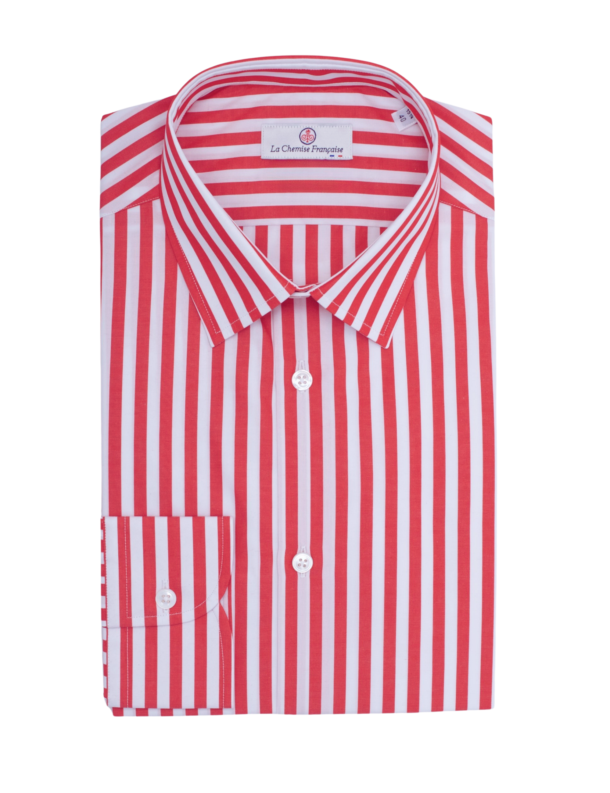 Chemise Rayure Bâton Rouge 7mm - Petit Col Français