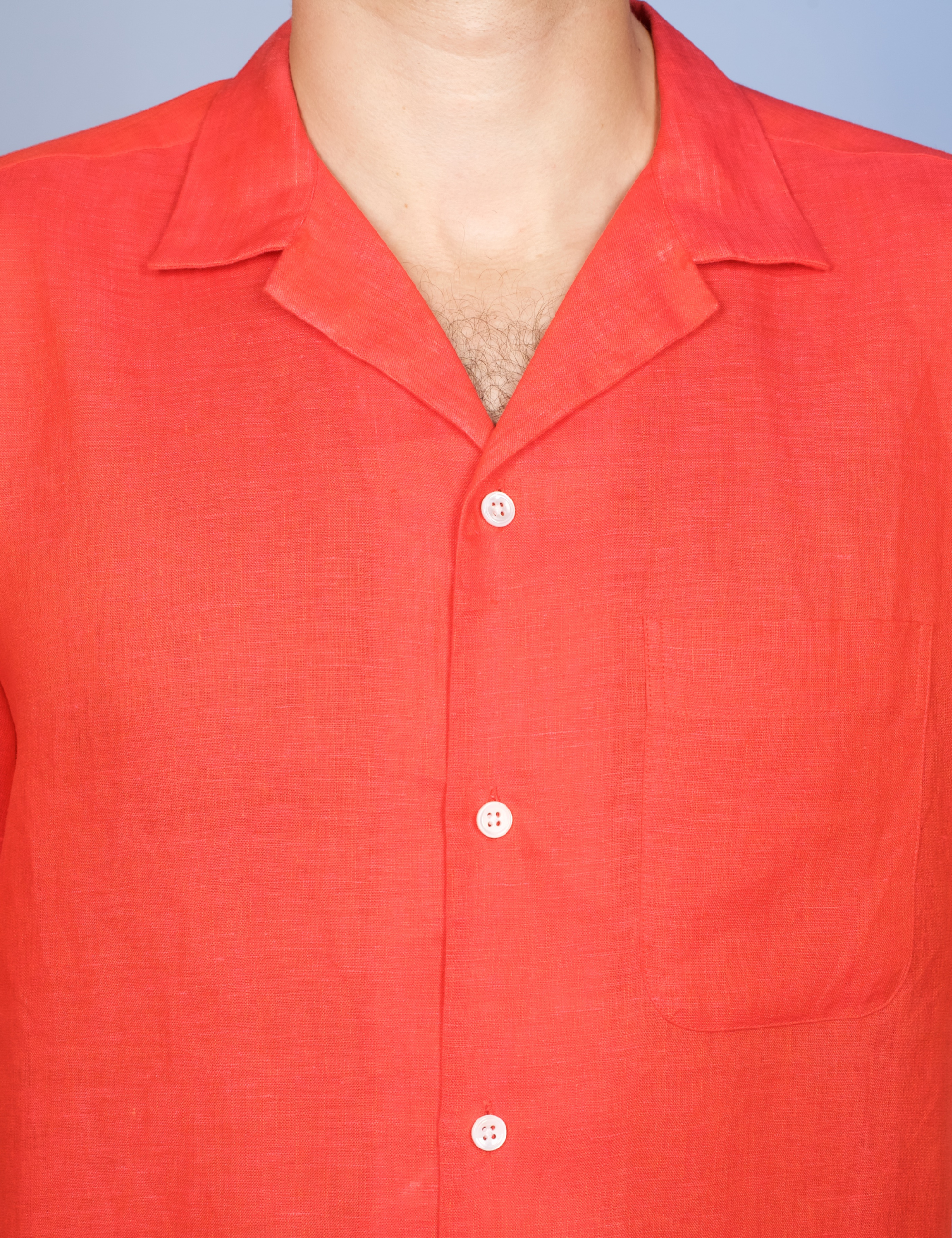 Chemise Havane Rouge - Col Cubain